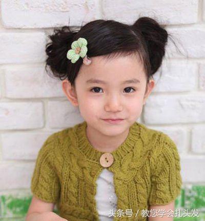 简单扎头发步骤儿童发型(超级可爱漂亮的儿童扎发发型)(2)