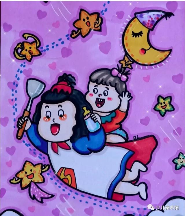 有关母亲节儿童画(母亲节主题儿童绘画22张)(14)