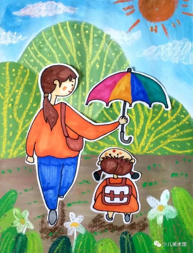 有关母亲节儿童画(母亲节主题儿童绘画22张)(13)