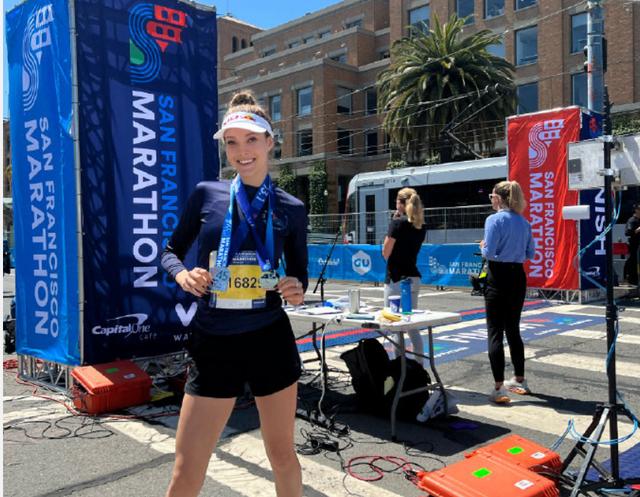 谷爱凌开始前准备动作(运动天才谷爱凌半马第2)(1)