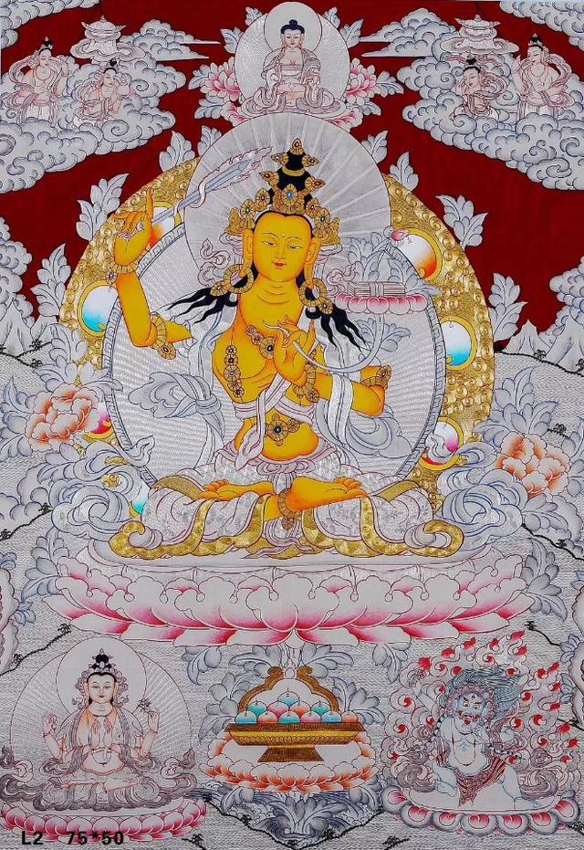 藏传佛教文殊菩萨铜像(梵林文化-文殊菩萨)(9)