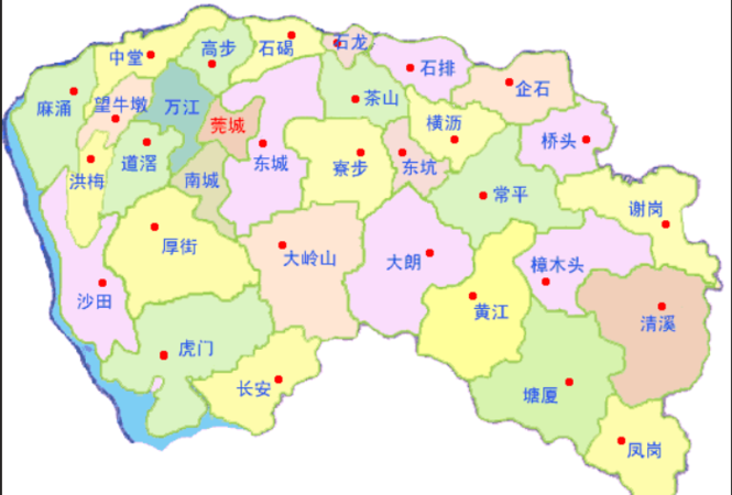 东莞有哪几个镇