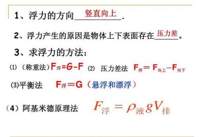 ​空气浮力计算公式,浮力的计算公式中的g是什么