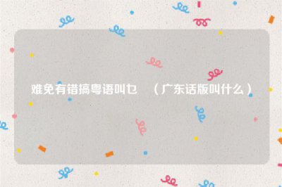 ​难免有错搞粤语叫乜嘢（广东话版叫什么）