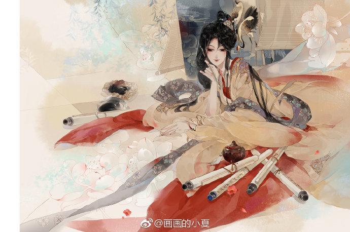 一组超美的古风美女手绘插画,真的太好看了! 画师:画画的小夏