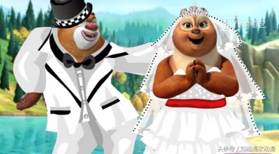 熊出没:熊大与翠花4张婚纱照,第一张好高大上,最后一张辣眼睛