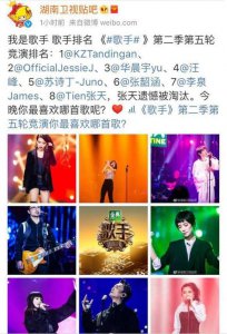 ​《歌手》第五期排名揭晓，踢馆选手太强劲，结石姐花花惨遭碾压