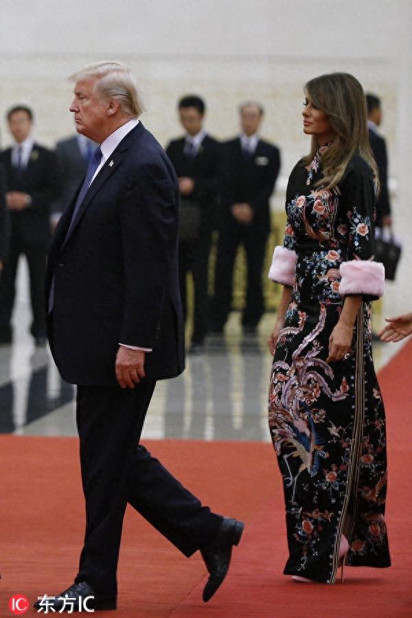 人民大会堂举行晚宴欢迎特朗普访华 特朗普举杯祝酒