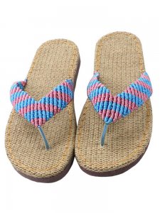 ​雅馨绣坊夏亚麻底钩针手工男女士人字拖凉拖鞋手工编织视频材料包