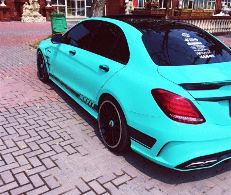 蓝色外观,个性十足,奔驰C200改装案例