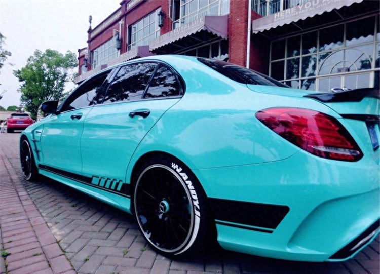 蓝色外观,个性十足,奔驰C200改装案例