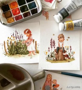 水彩插画|简单又好看。拿起笔画起来吧