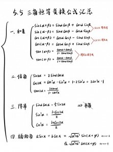 三角恒等变换公式汇总