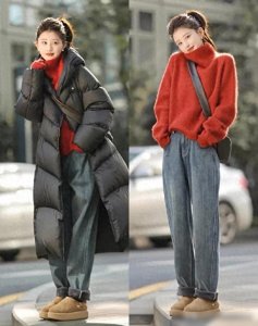 秋冬长外套穿搭法则:“毛衣+长裤”做内搭,简单温暖又高级