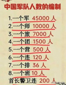 ​居然有人把“中国军队人数的编制”整理出来了！快来看看
