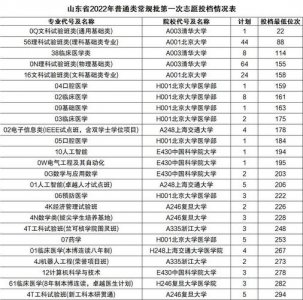 ​山东一本高校投档线（985高校在山东本科最低投档线出炉）