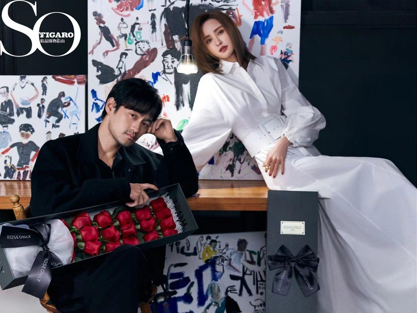 袁弘夫妇恩爱秀上瘾了！合体拍情人节大片，张歆艺穿吊带身材暴瘦