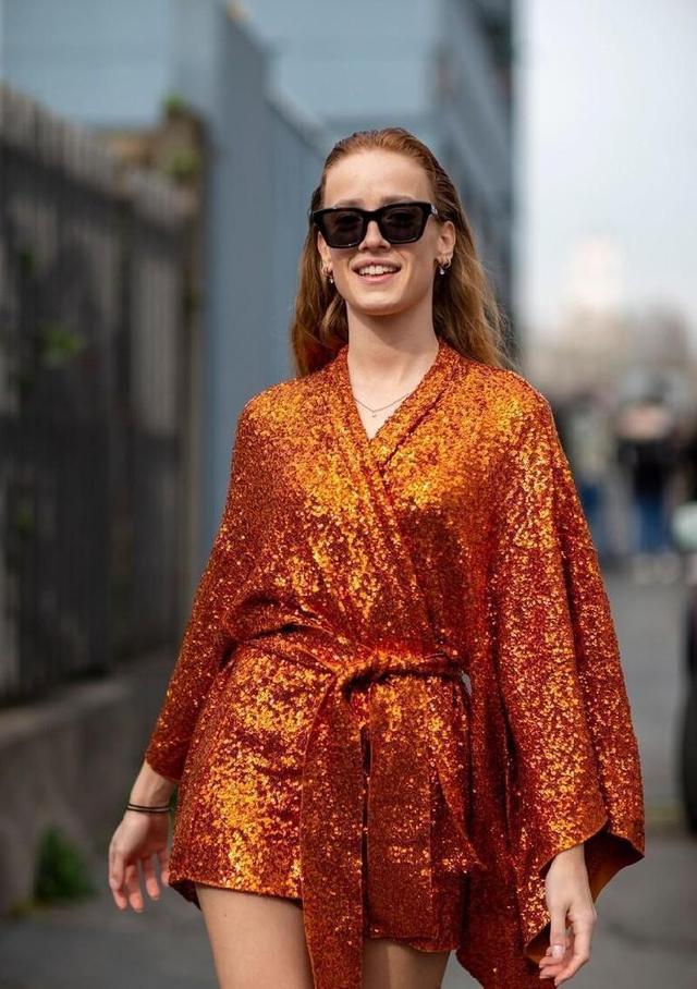 橘色套装穿搭（橘色看着太有气质了）(8)