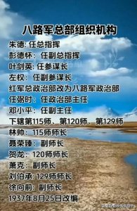 ​八路军总部组织机构，终于有人整理出来了，收藏了解一下。