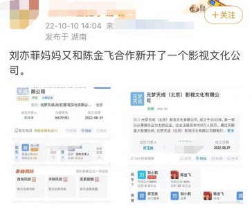 ​刘亦菲妈妈与陈金飞合开公司！杨采钰恐被抛弃
