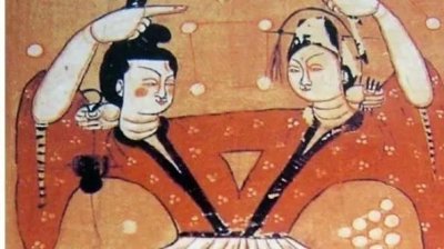 ​中国传统文化的“男左女右”伏羲女娲图