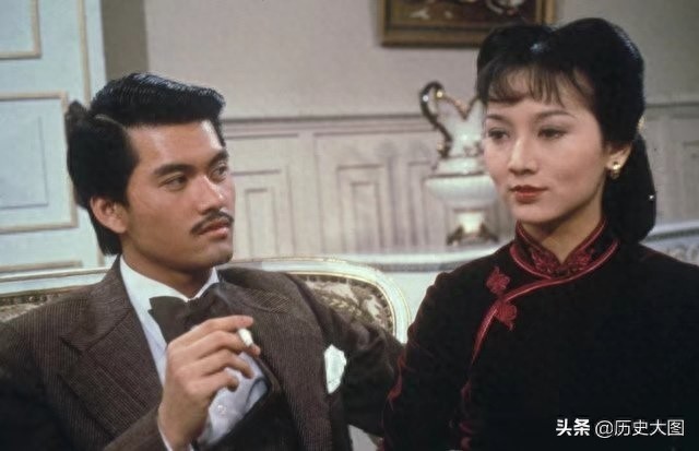 1980年香港电视剧《上海滩》的剧照，图2是周润发和赵雅芝