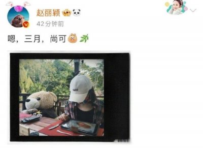 ​赵丽颖晒近照总结三月 短发造型侧颜精致状态满分